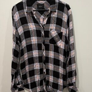 Rails Black and Pink Plaid Shirt